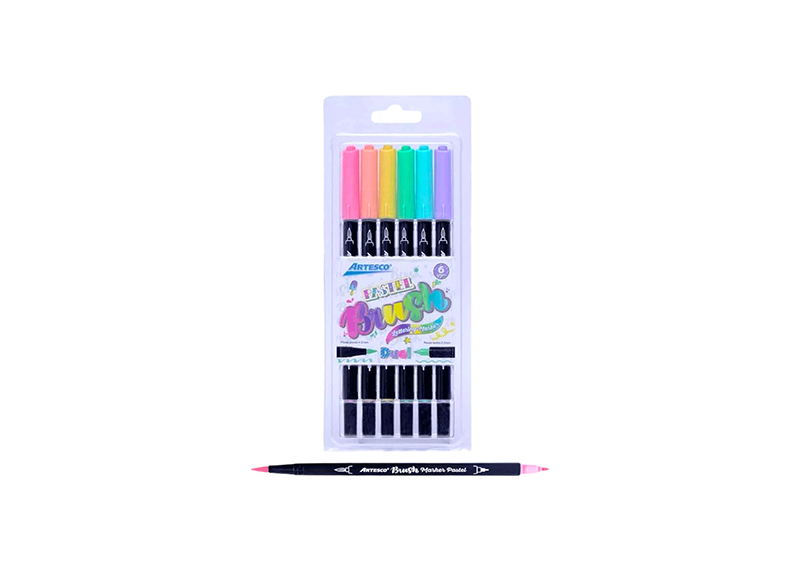 MARCADOR DUAL BRUSH PASTEL X6